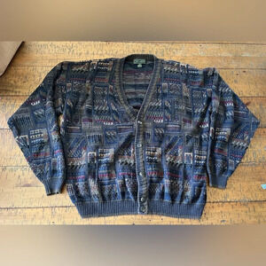Vintage Croft & Barrow Cardigan Sweater Mens Large Tall‎